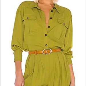 LPA trouser and button down set green